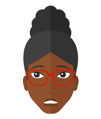 Young embarrassed woman.