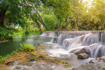 Fototapeta premium Waterfall in rain forest at national park