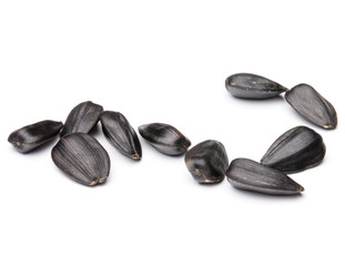 Sunflower seeds  isolated on white background close up