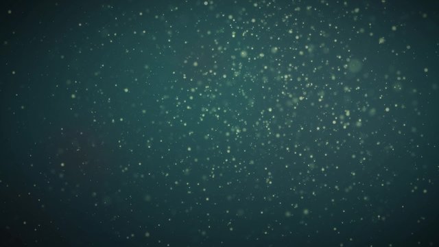 Moving green particles abstract background. Seamlessly loopable.