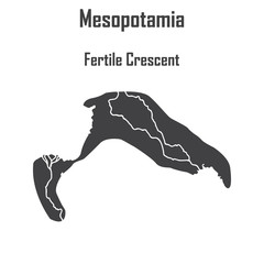 Mesopotamia, Fertile Crescent Map vector icon. © kumdinpitak