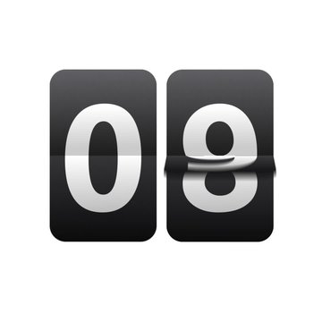 00-99 Flip clock animation random. Flipping panel.
