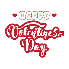 Happy Valentine's Day. Hand lettering. Handmade calligraphy, vector. Greeting card. Happy Valentine's Day message.