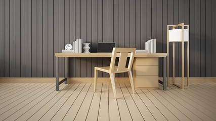 Modern interior Working room and office 3d render