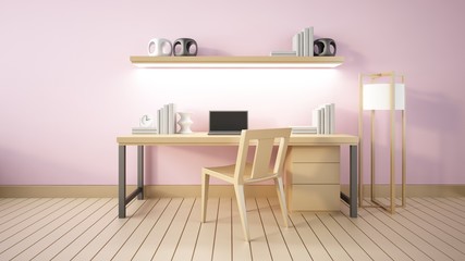 Modern interior Working room and office 3d render