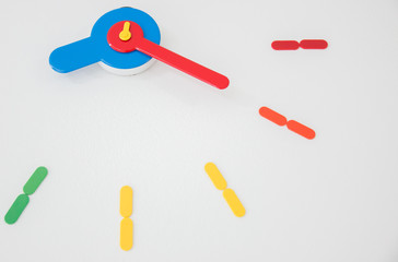 Closeup of clock face.