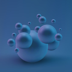 Vector random spheres background. 3D vector illustration.