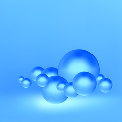 Spheres. 3D illustration. Can be used for info-graphics, presentation.