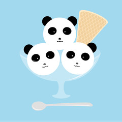 Cute animal ice cream set / pug / brownie