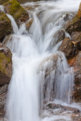 Fototapeta premium closeup of flowing waterfall with smooth effect from long exposure