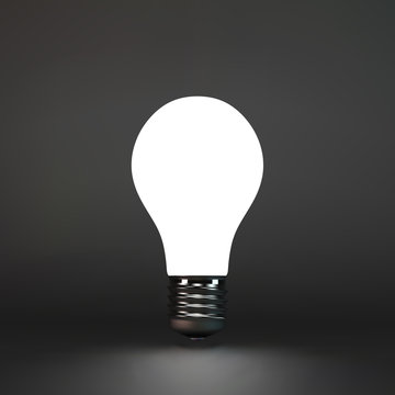 Lightbulb idea symbol. 3d vector illustration.