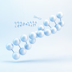 Vector illustration of dna structure in 3d. With place for text.