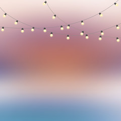 Blurred background with garland