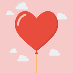 Heart balloon icon