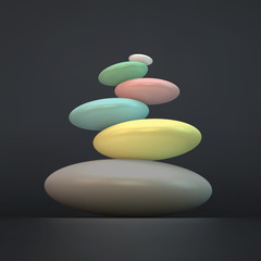 Spa stones. Vector 3d illustration.