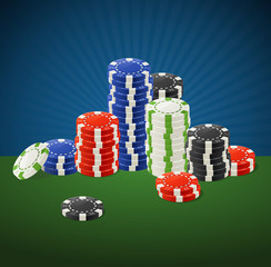  Casino Gambling Chips Stacks. Vector