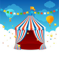 Obraz premium Circus Tent Card. Vector