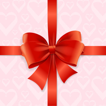 Bow Background Heart. Vector