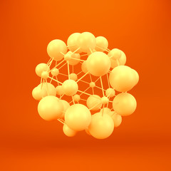 3D Molecule structure background. Graphic design. Vector Illustration.