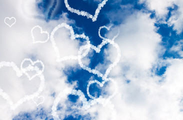 Fototapeta premium Cloud hearts in the sky