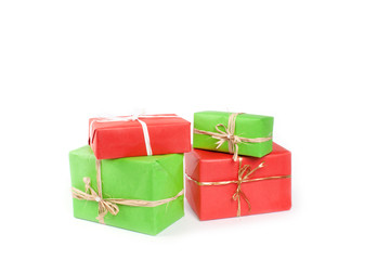 Gift boxes isolated on white