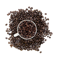 Coffee beans on white background