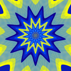 Abstract background - flower in blue and yellow