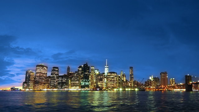 Evening Sky over Manhattan. Time Lapse