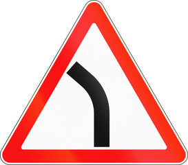 Road sign used in Russia - Dangerous bend