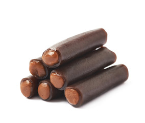 Brown licorice stick isolated