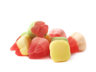 Tooth shaped candy isolated