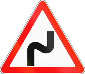 Road sign used in Russia - Dangerous bends