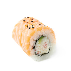 California salmon roll sushi isolated