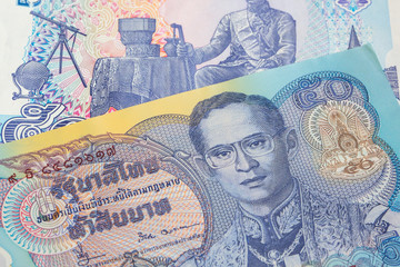 close up of thai money