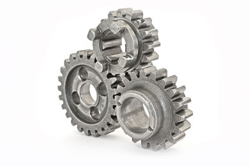 Three metal gears
