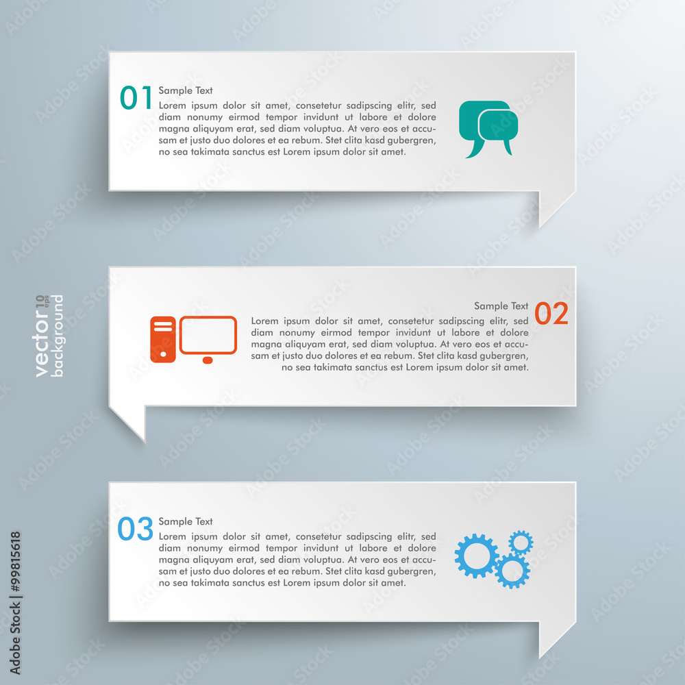 Canvas Prints 3 rectangle speech bubbles infographic