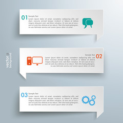 3 Rectangle Speech Bubbles Infographic