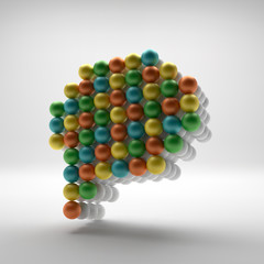 Speech icon. Design element. 3d vector illustration.