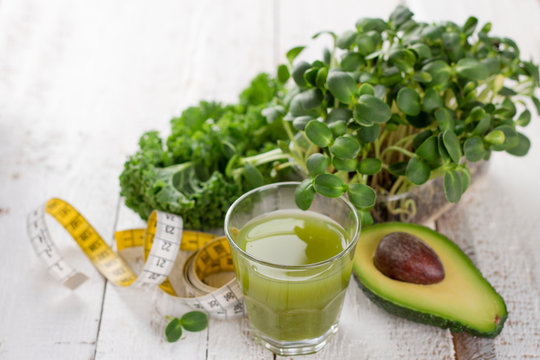 Fresh green juice for detox