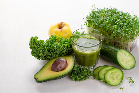 Fresh green juice for detox