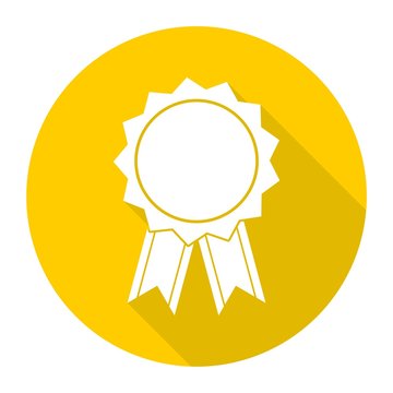 Award icon, Vector illustration with long shadow