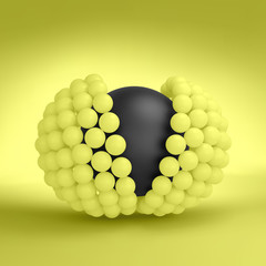 Sphere. 3d vector illustration. Concept for science, technology.