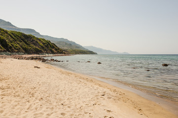 Alghero, Stadt, Strand, La Speranza, Badeferien, Wassersport, Sandstrand, Mittelmeer, Küste, Korallenküste, Sommerhitze, Sommer, Insel, Sardinien, Italien