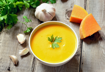 Pumpkin soup, top view