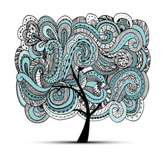 Abstract wavy tree for your design