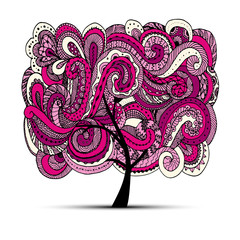 Abstract wavy tree for your design