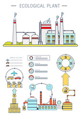 flat line infographic plant design