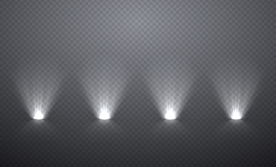 Scene illumination from below, transparent effects on a plaid da