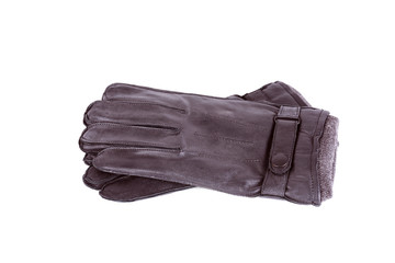 Leather gloves isolated on a white