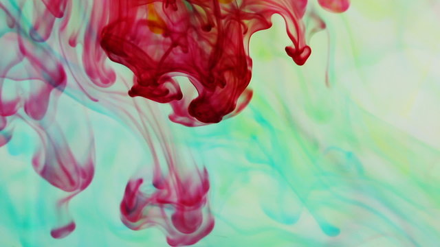 Color Ink flowing in water, part one